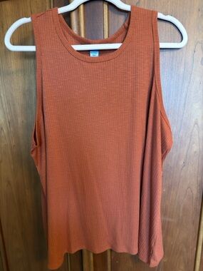Old Navy Ribbed Tank Top in Rust Orange